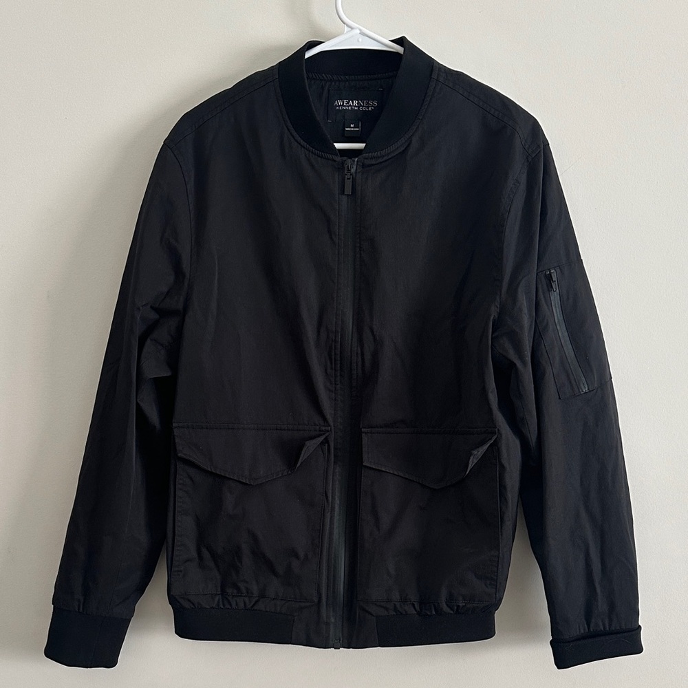 Kenneth Cole Men's Black Bomber Jacket